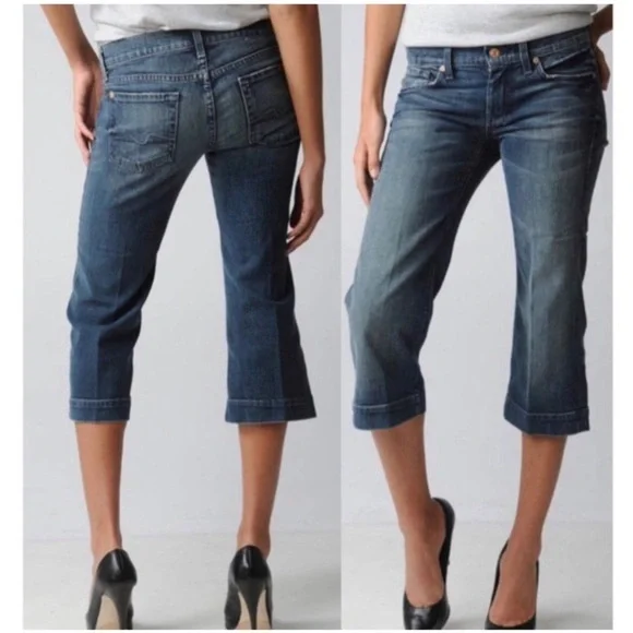 7 FOR ALL MANKIND Crop Dojo Jeans Size 31 - Picture 2 of 12